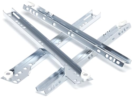 12 Inch Drawer Slides Kit, Undermount Drawer Rails Side Mount Slide Hardware, Bottom Mount Replacement Steel Tracks for Dresser Drawers Cabinet, Heavy Duty White 4PCS