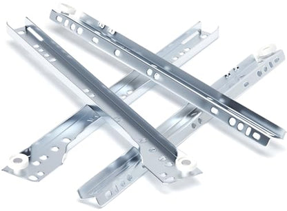 12 Inch Drawer Slides Kit, Undermount Drawer Rails Side Mount Slide Hardware, Bottom Mount Replacement Steel Tracks for Dresser Drawers Cabinet, Heavy Duty White 4PCS
