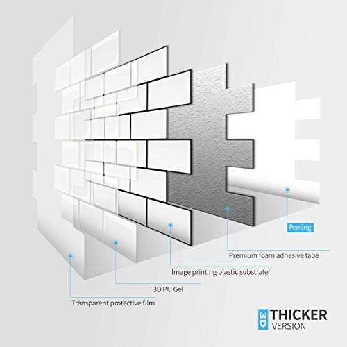 Art3d Peel and Stick Backsplash for Kitchen White Subway (10 Tiles, Thicker Design) - color: White With Black Grout