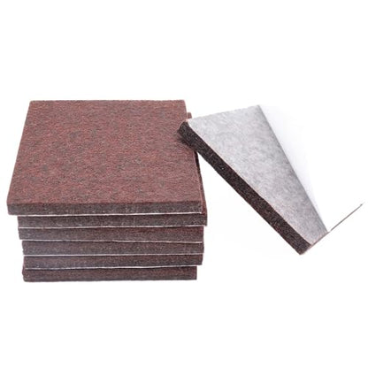 6Pcs Square Felt Furniture Pads, 4 inch x 4 inch Self Adhesive Cuttable Anti Scratch Floor Protectors for Furniture Legs Hardwood Floor, Brown, 100mm - size: 6Pcs 4 inch x 4 inch