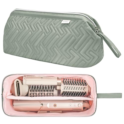 Leudes Hair Tools Travel Bag for Shark Flexstyle Carrying Case Portable Shark Hair Air Wrap Dryer Case Waterproof Dustproof Flat Curling Iron Travel Organizer (Sage Green) - color: Sage Green, size: 467.17 cubic inches