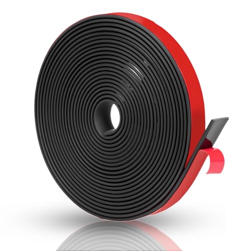 Adhesive Solid Rubber Strips - 1/2" Wide x 1/16" Thick x 180" Long, Black Neoprene Rubber Gasket Strip Roll for DIY Seal, Weather Striping,Liner,Cushion & Craft - size: 0.5" W X 180" L, style: 1/16" Thick Adhesive
