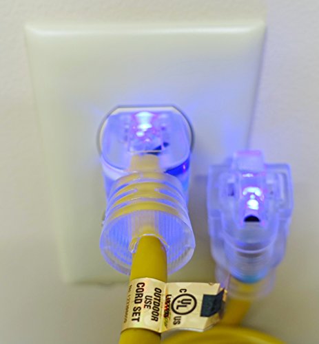 OdorStop OSEC1430 Extension Cords with Blue LED Lights on Both Ends, 14/3 SJTW, 30-ft - size: 14/3, 30 ft