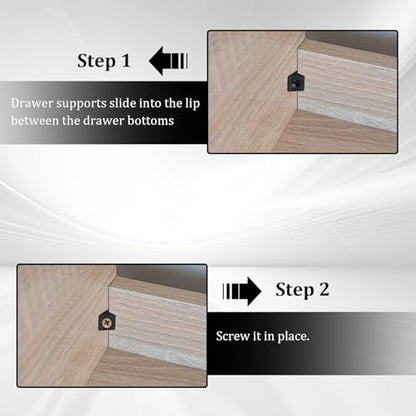 120Pcs Drawer Bottom Support Brackets,Plastic Angle Code Bracket Fasteners,Fixing Mending Wedges,Drawer Reinforcement Repair Kit for Furniture Sagging Drawer - color: Black 2