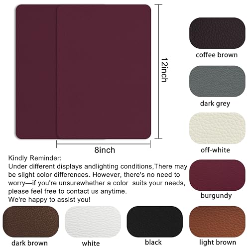 Self Adhesive Leather Repair Patch,8x12 inch Vinyl Repair Kit,Leather Repair Kit for Furniture,Car Seat,Couch,Office Chair,2 Pcs Burgundy - color: Burgundy, size: 8*12inch