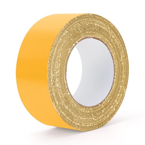 Yellow Duct Tape Heavy Duty Waterproof, 40 Yards X 2 Inch, 9 Mils Thickness Strong Adhesive Sticky, No Residue, Easy Tear by Hand for Home Repairs Indoor Outdoor Crafts Packing HVAC and Construction - color: Yellow 2 Inches Width, size: 40 Yards/Roll X 1