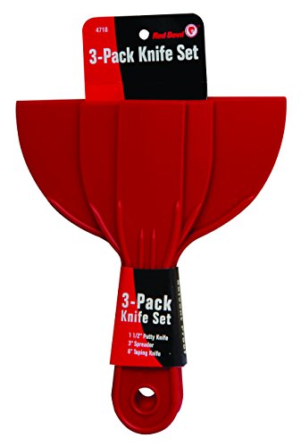 Red Devil 4718 3-Piece Plastic Knife Set & Trimaco 03307 9' x 12' SuperTuff Plastic Drop Cloth Bundle