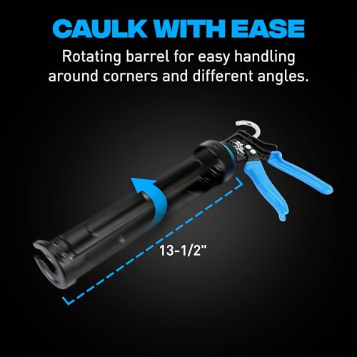 OX Pro 29oz Caulking Gun - Heavy Duty Steel Frame Large Caulk Gun 29 oz with 12:1 Thrust Ratio for Latex and Silicone - size: 29 oz