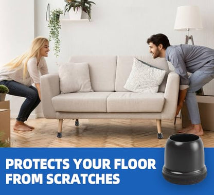 20 Pcs Black Small Chair Leg Floor Protectors for Hardwood Floors, Upgraded Rubber Chair Leg Caps with Felt Pads, Furniture Leg Feet Covers Protect Floors from Scratches Reduce Noise (Fit 0.8"-1") - size: Small (Fit 0.8"-1")