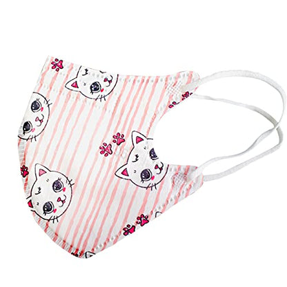 Disposable Safety Mask 5 Ply Protection Face Mask for Kids 20 pcs (Kids Cat) - color: Kids Cat