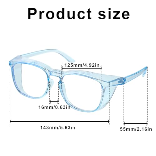 Ptwola Clear Safety Glasses Anti Fog Nurses Goggles Anti Scratch Protective Eyewear Lab Goggles with Side Protect Clean Cloth