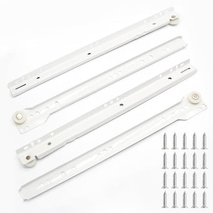 Litoexpe 1 Pair 12 Inch Drawer Slides Kit with Screws, Bottom Mount Design Drawer Rails with Smooth-Gliding Nylon Wheels - size: 12 Inch