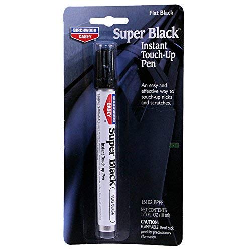 Birchwood Casey Long-Lasting Fast-Drying Super Black Touch-Up Pen for Deep Scratches and Worn Areas, FLAT BLACK, 0.33 OUNCE - color: Flat Black