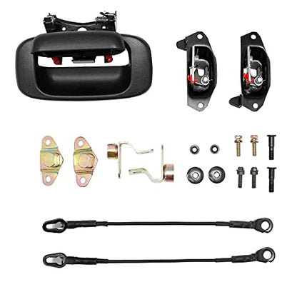Tailgate Handle Latch Rebuild Kit, Compatible with 1999-2006 Chevy Silverado 1500 2500 3500, GMC Sierra, Replaces# 15997911 15921948 Rear Tail Gate Door Parts Gasket Bezel Lock Bolt Hinge Locking Set