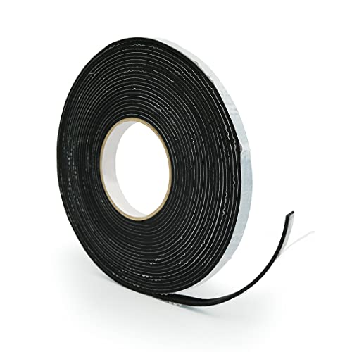 Alenor EPDM Black Foam Insulation Tape Self Adhesive 1/8"x1" x 33' Ft –Pack of 1- Weather Stripping for Doors & Windows,Soundproofing,Door Seal,Weatherstrip,Pipe Cooling,Air Conditioning Seal Strip - size: 1/8"x1" x 33' Ft