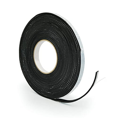 Alenor EPDM Black Foam Insulation Tape Self Adhesive 1/8"x1" x 33' Ft –Pack of 1- Weather Stripping for Doors & Windows,Soundproofing,Door Seal,Weatherstrip,Pipe Cooling,Air Conditioning Seal Strip - size: 1/8"x1" x 33' Ft
