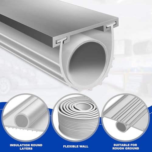 DGSL Garage Door Seals Bottom Rubber，Weather Stripping Sealing Strip Replacement, Universal Weatherproof Threshold Buffering (Grey, 16Ft) - color: Grey-Aluminum Track, size: 16 Ft