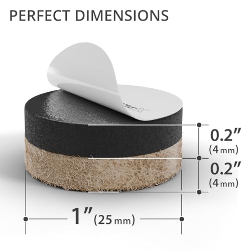 X-Protector Felt Furniture Sliders for Hardwood Floors 24 PCS 1” - Self-Adhesive Furniture Slider - Heavy-Duty Furniture Movers for Hard Surfaces - Felt Sliders - Move Your Furniture Easily! - size: 24 PCS 1 inch (Self-Adhesive)