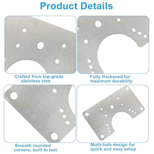 Zorfeter 6 Pcs 3.54 x 1.97 Inch Cabinet Hinge Repair Plate, Small Metal Hinge Repair Board Stainless Steel Cabinet Hinges, Fixing Brackets for Kitchen Cupboard Door Locker Cabinet Door - size: Small