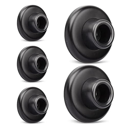 5 Pack Concave Wall Door Bumper Stop Black – 2-1/2” Outside Diameter Stainless Steel Cover with 1-1/8” Black Rubber Bumper – Easy to Install with Screw - color: Concave-Black, size: 5 Pack