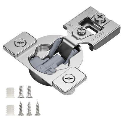 Burks Hinges 30 Pack 1/2'' Overlay Soft Close Hinges for Kitchen Cabinets Anti-Rust Self Closing Concealed Hinges Installation Instruction and Screws Included - size: 1/2'' Overlay