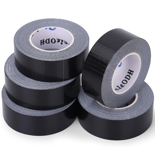5 Pack Mini Black Duct Tape, 1" X 75 Yards Travel Size Duct Tape, Pocket Size Heavy Duty Waterproof No Residue Tear by Hand, Multi-Use for Indoor & Outdoor Repairs, travel camping DIY projects - color: Black, size: 1 Inch X 75 Yards