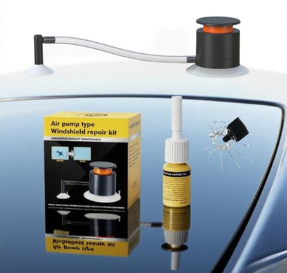 Car Windshield Crack Repair Kit with Vacuum Suction-Long-Lasting,Invisible Windshield Repair Kit for Chips and Cracks on SUVs,Trucks,Windows!Easy to Stop Crack Spreading in 20 Mins! (Round Repair)