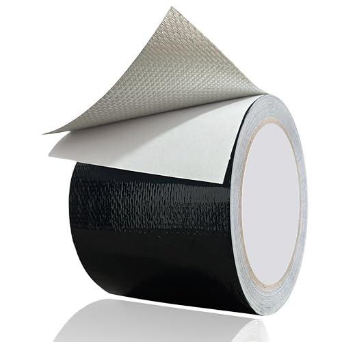 WaterproofRepair Tape for Fabric, 3.1IN x24.6FT, Heavy Duty Outdoor Repair Tape, for RV Roof, Tarp, Tent, Sail and Boat Cover Outdoor Repair Patch, Multipurpose Awning Repair Tape (Black) - color: Black