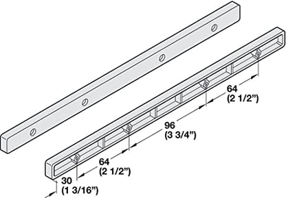 5 Pairs of Rok Hardware Side Mounted 11-1/4" (285.5mm) Screw-On, Plastic Drawer Rails/Guide Rails with 3/4" Extension, for Drawers with 21/32" (17mm) Groove, White Finish, D10751034