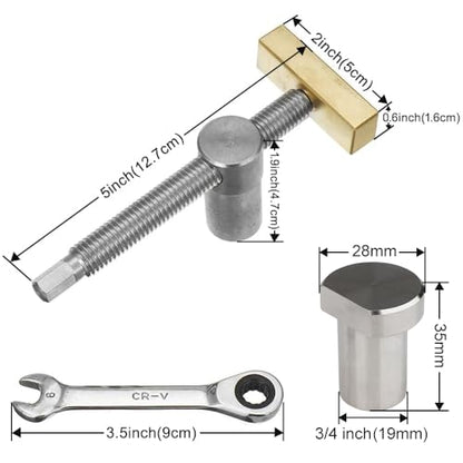 TOOLCOOL Bench Dog Clamp 3/4 Inch Dog Hole Clamp with Stainless Steel Bench Dogs for Woodworking MFT Table Workbench (2 Pack)