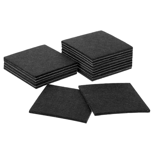 uxcell Furniture Pads, 16Pcs 4" - Square Self Adhesive Felt Furniture Pads, Floor Protectors for Furniture Feet Chairs Legs Hardwood Floors (Black) - color: Black, size: 4"