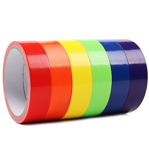 Colored Duct Tape - 1 Inch x 10 Yards per Rolls,Multi-Color Duct Tapes, Rainbow Colored Duct Tape Great for DIY Art Home School Office Assorted Colors - size: 1 Inch x 10 Yards