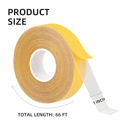 Thin Double Sided Fabric Tape Heavy Duty, 1" x 66 FT,Strong double sided tape for Clothes,Crafts,Walls and Woodworker,No Glue Residue High Stickness Mounting Tape - size: 1"x66FT