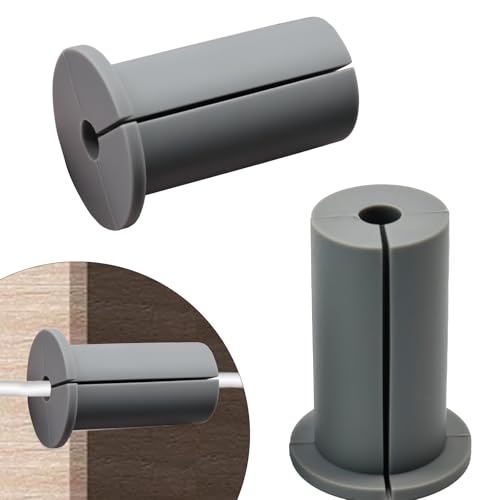 EASYEAH 2pc Starlink Cable Grommet 1" Silicone Waterproof Wall Hole Pass Through Split Cable Bushings for TV Wire Ethernet Cord, Starlink Cable Routing Kit Accessories, 52.5mm/2.07" Ht, Grey - color: Grey-2, size: 1 in Dia x 2.07 in H
