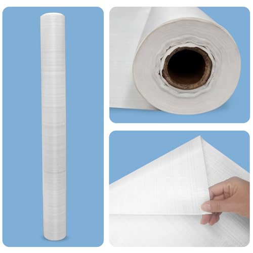 House Wrap, 3 x 150 ft Thick Drop Cloth Vapor Barrier, Heavy-Duty Moisture Barrier & Water-Resistant Plastic sheeting roll for Home Commercial Building Construction, White