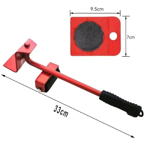 Heavy Duty Furniture Lifter, Furniture Slides Kit, Heavy Furniture Sliders Mover Tool Set (Red) - color: Red