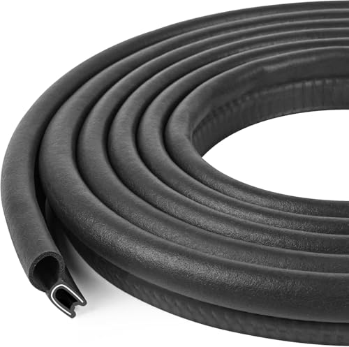 Automotive Door Weather Stripping 10Ft Car Door Rubber Edge Trim Seal Strip Gasket with Top Bulb Easy to Install for Car Bus Camper Boat RV Truck Doors and Home Applications - color: 10Ft
