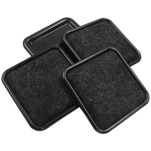 8Pcs Felt Furniture Sliders Reusable Carpet Base Furniture Cups,Moving Pads Sliders to Protect Hardwood (Square,2.5 x 2.5 inch, Black/Gray) - size: Square,2.5 x 2.5 inch,