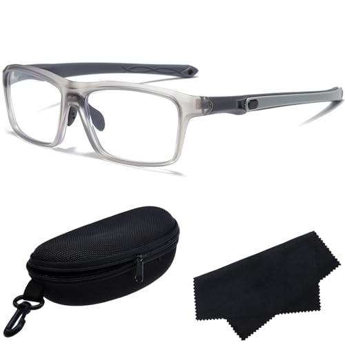 Safety Glasses with Anti-Fog and Anti-Scratch Coating, Clear Lens, Gray Frame for Construction and Workshop