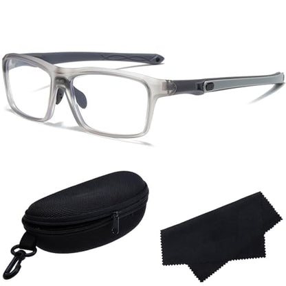 Safety Glasses with Anti-Fog and Anti-Scratch Coating, Clear Lens, Gray Frame for Construction and Workshop