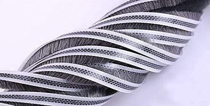 Weather Stripping Door Seal - 5m (16ft) Brush Weather Stripping,Card-Slot Seal Strip Pile Weatherstrip Sweep Brush for Door Window (6mm x 12mm (Backing 0.236 x Brush 0.472 Inch), Gray) - size: 6 mm x 12 mm