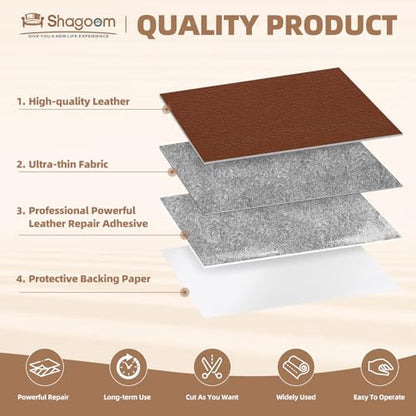 Leather Repair Patch, 17X79 Inch Repair Patch Self Adhesive Waterproof, DIY Large Vinyl Patches for Couches, Furniture, Kitchen Cabinets, Wall （Dark Brown, 17X79 Inch） - color: Dark Brown, size: 17X79 inch