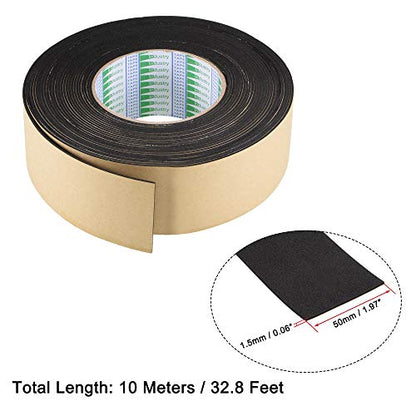 uxcell Sealing Foam Tape 50mm Wide 1.5mm Thick 10m/32.8ft Long, EVA Self Adhesive Weather Strip for Window Door Insulation - size: 50mmx1.5mmx10m