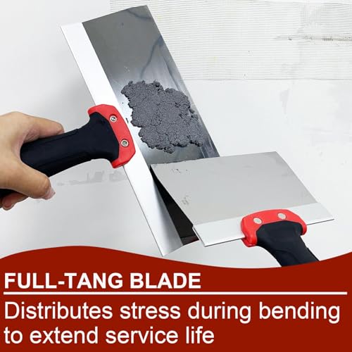 7 Pack Drywall Knife and Corner Tool Set, 6”8”10”12”14” Taping Knives, Outside Corner Trowel & Inside Corner Trowel for Joint Taping, Finishing, Patching - size: Taping Knife Set, 7pcs