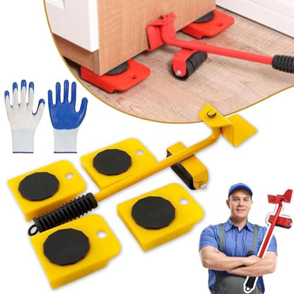 Outfany Mr. Hercules Heavy Duty Furniture Lifter, Sliders Mover Tool Set (Yellow) - color: Yellow