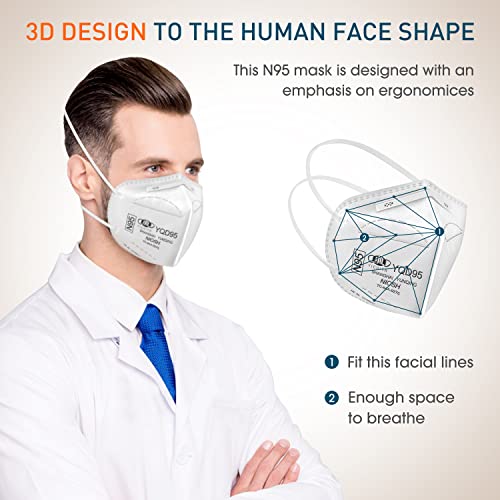 N95 Mask NIOSH Approved 30-Pack, Particulate Respirator N95 Face Masks Universal Fit - Individually Wrapped - color: 30 Pack - White