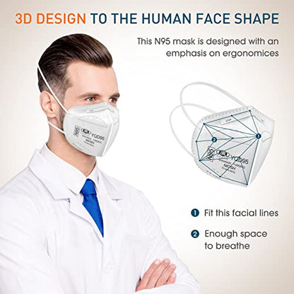 N95 Mask NIOSH Approved 30-Pack, Particulate Respirator N95 Face Masks Universal Fit - Individually Wrapped - color: 30 Pack - White
