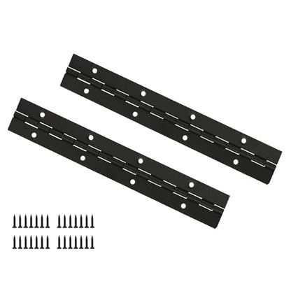 DRENIS 8 Inch 304 Black Stainless Steel Heavy Duty Continuous Piano Hinges, 0.05" Thickness 2" Open Width Folding Furniture Hinges with Screws for Cabinet Door Box DIY Projects (2 Pack) - size: 8IN-2IN-2PACK
