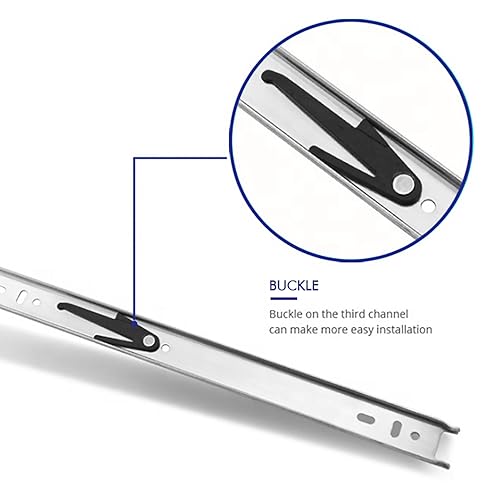 6 Pairs of 20 Inch Hardware 3-Section Full Extension Ball Bearing Side Mount Drawer Slides,100 LB Capacity Drawer Slide - color: Zinc Plated, size: 20 Inch