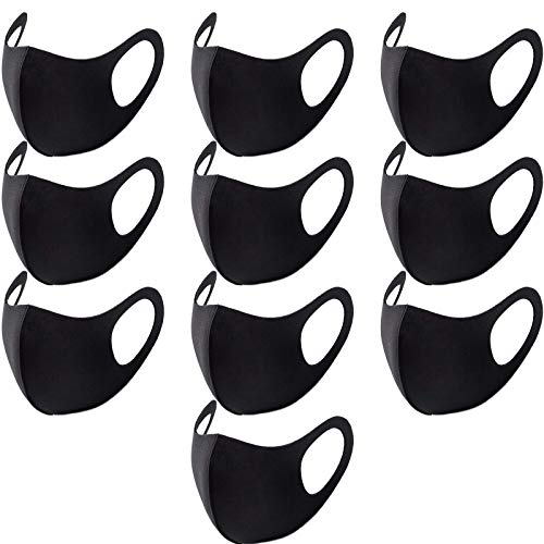 10PCS Kids Black Face Mask Covers with Elastic Ear Loop Cover Full Face Anti-Dust, Unisex, Washable, Breathable, and Reusable (Kids) - style: Kids